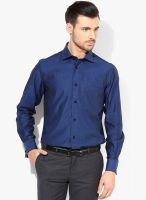 Blackberrys Navy Blue Solid Slim Fit Formal Shirt