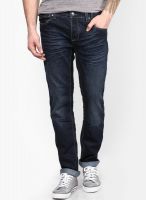 Breakbounce Blue Solid Slim Fit Jeans