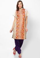 Castle Red Embroidered Kurtis