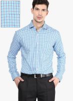 Code by Lifestyle Aqua Blue Slim Fit Formal Shirt