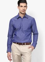 Code by Lifestyle Navy Blue Slim Fit Formal Shirt