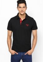 Converse Black Solid Polo T-Shirts