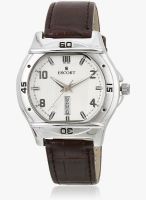 Escort E-1900-13 Brown /White Analog Watch