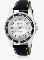 Exotica Fashion Silver Leather Analog Watch