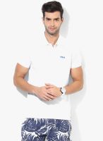 Fila White Solid Polo T-Shirt