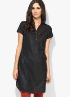 G Black Solid Kurta