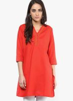 G Red Solid Kurtis