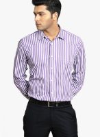 Genesis Striped Purple Formal Shirt