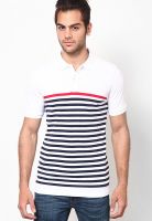 Giordano White Striped Polo T-Shirts