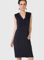 Globus Blue Colored Solid Bodycon Dress
