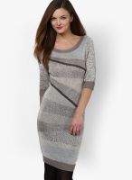 Guess Grey Colored Printed Bodycon Dress