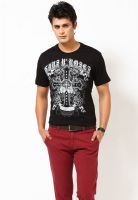 Guns N Roses Black Printed Round Neck T-Shirts