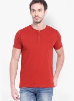 Highlander Red Solid Henley TShirt