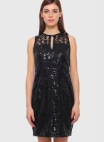 ITI Black Colored Embellished Bodycon Dress