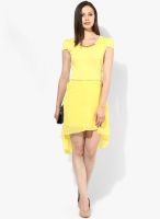 JC Collection Yellow Colored Solid Asymmetric Dress