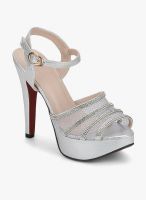 J Collection Silver Embellished Stilettos