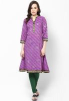 Jaipur Kurti Purple Printed Kurtis