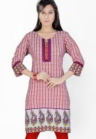 Jazzup Red Printed Kurtis