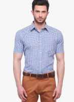 Jogur Blue Check Slim Fit Casual Shirt