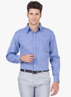 Jogur Solid Blue Formal Shirt