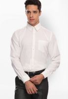 Jogur Solid White Formal Shirt