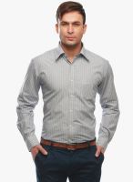 Jogur Striped Grey Formal Shirt