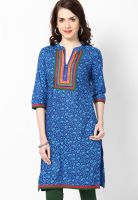 Kurti'S Blue Embroidered Kurtis