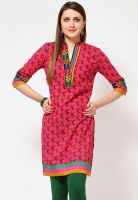 Kurti'S Fuchsia Printed Kurtis