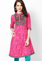 Kurti'S Pink Embroidered Kurtis