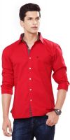 La Seven Men's Solid Casual Red Shirt