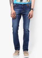 Lawman Pg3 Blue Solid Slim Fit Jeans