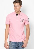 Lee Cooper Pink Printed Polo T-Shirts