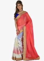 Lookslady Pink Printed Saree