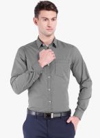 Mark Taylor Dark Grey Striped Slim Fit Formal Shirt