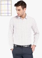 Mark Taylor White Checks Slim Fit Formal Shirt