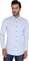 Mode De Base Italie Men's Solid Casual Light Blue Shirt