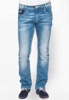 Mufti Washed Light Blue Regular Fit Jeans