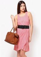 Only Pink Colored Printed Asymmetric Dress