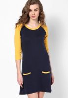 People Blue 3/4Th Sleeve Shift Dress