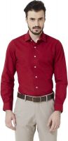 Peter England Men's Solid Casual Red Shirt