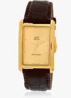 Q&Q R354-401Y-Sor Brown/Golden Analog Watch