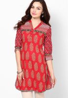 Rain & Rainbow Red Printed Kurta