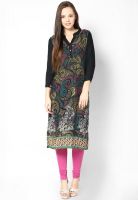 Raindrops Black Printed Kurtis