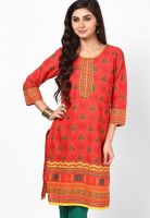 Rangriti Red Printed Kurtas