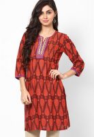 Rangriti Red Printed Kurtas