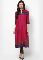 Shree Fuchsia Embroidered Kurtis