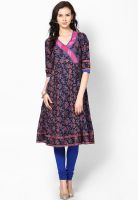 Shree Navy Blue Printed Kurtis