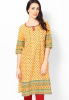 Shree Yellow Printed Kurtis