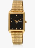 Sonata 7007Ym04 Golden/Black Analog Watch