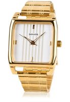 Sonata Bold Gold 7088Ym01 Gold /Silver Analog Watch